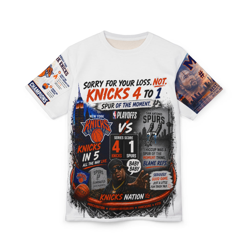 Unisex Cut & Sew Tee (AOP) Knicks Win 4 to 1