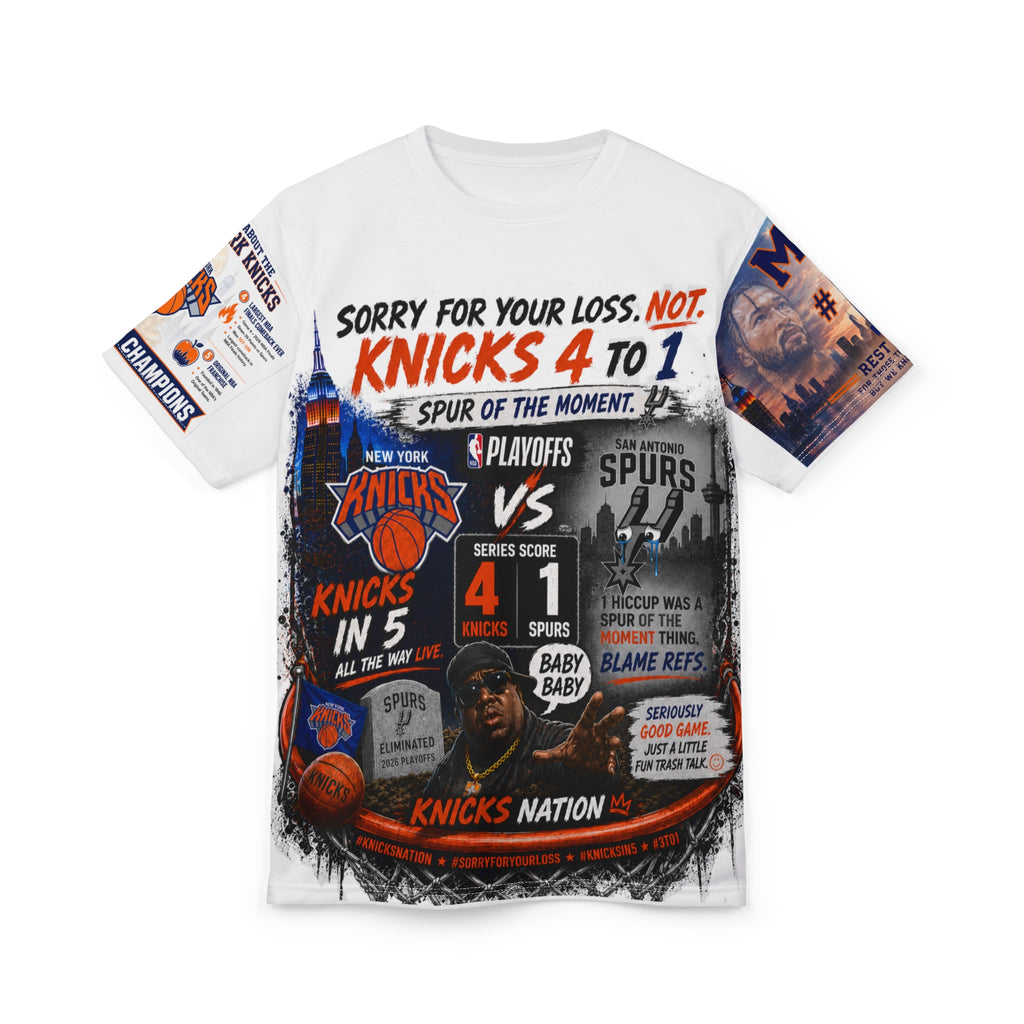 Unisex Cut & Sew Tee (AOP) Knicks Win don't slip