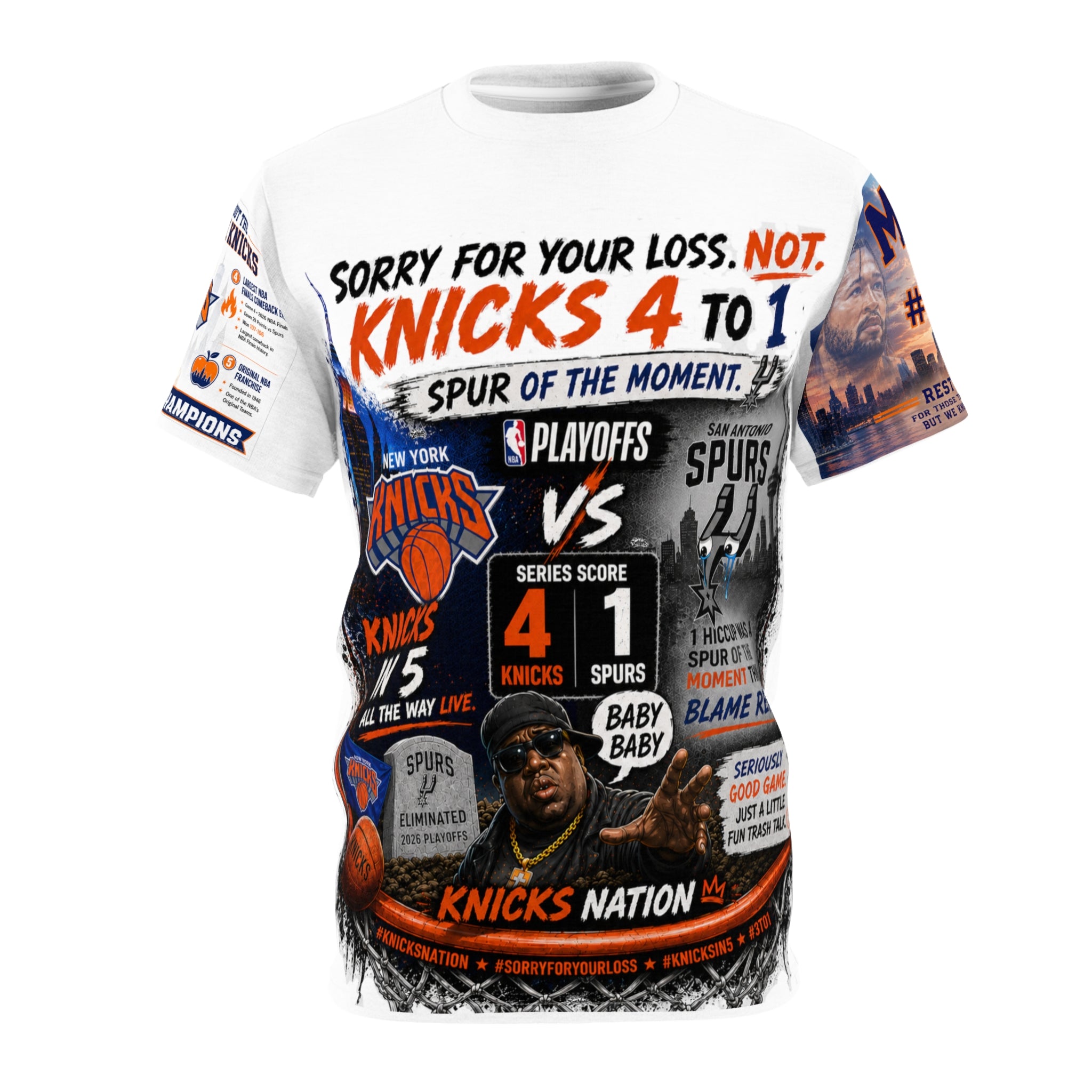 Unisex Cut & Sew Tee (AOP) Knicks Win don't slip