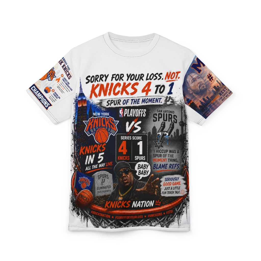 Unisex Cut & Sew Tee (AOP) Knicks Win don't slip